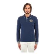 La Martina Långärmad Polo Shirt med Logodetaljer Blue, Herr