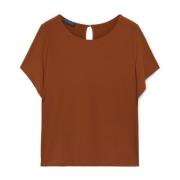 Elena Mirò T-shirt med volangärmar Brown, Dam