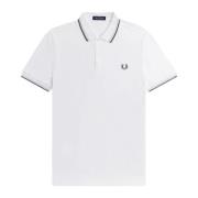 Fred Perry Slim Fit Twin Tipped Polo White, Herr