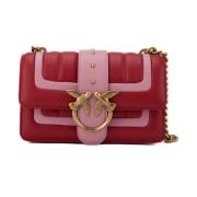 Pinko Quilted Love Birds Crossbody Väska Red, Dam