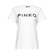 Pinko Casual Bomull T-shirt för Kvinnor White, Dam