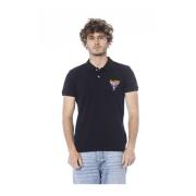 Cavalli Class Svart Polo Skjorta Logo Detalj Black, Herr