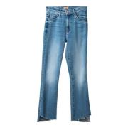 Mother Lyxiga Cropped Step Frey Jeans Blue, Dam