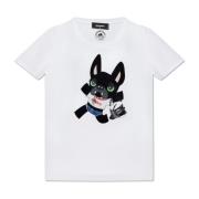 Dsquared2 Tryckt T-shirt White, Dam