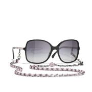 Chanel Ikoniska solglasögon med enhetliga linser Black, Dam