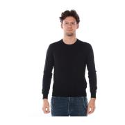 Daniele Alessandrini Merinoull Sweater Pullover Black, Herr