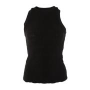 Pinko Svart Top med Elastan Material Black, Dam