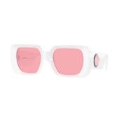 Versace Stiliga solglasögon med rosa linser White, Unisex