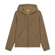 Oltre Soft-Touch Dragkedja Hoodie Green, Dam