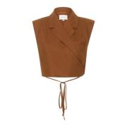 Gestuz Linne Wrap Top Sorrel Horse Brown, Dam