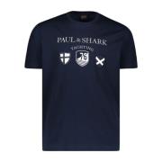 Paul & Shark Nautiskt broderad herr T-shirt Blue, Herr
