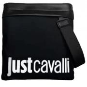 Just Cavalli Svart Axelväska med Zs938 Stil Black, Herr