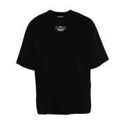 Off White Svart Bomull Logo Print T-shirts Black, Herr