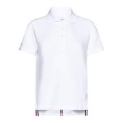 Thom Browne Klassisk Polo Skjorta Vit Blå White, Dam