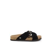 Valentino Garavani Svarta Mocka Sandaler Anatomisk Sula Black, Dam