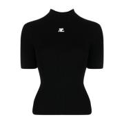 Courrèges Stickad Jumper Sweater Black, Dam