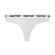 Philipp Plein Kvinnors Vit Logo Elastisk Tanga White, Herr