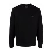 Emporio Armani Svart Logo Patch Crew Neck Sweater Black, Herr