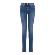 Emporio Armani Skinny Fit Jeans med Fem Fickor Blue, Dam