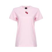 Pinko Casual Bomull T-shirt för Kvinnor Pink, Dam