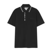 Versace Broderad Logotyp Bomull T-shirts och Polos Black, Herr