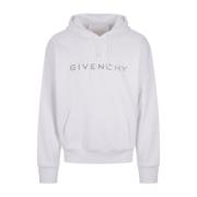 Givenchy Vit Logo Print Hoodie Tröja White, Herr