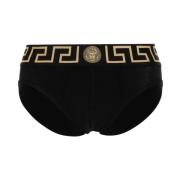Versace Svart Stretch-Design Underkläder med Greca Detaljer Black, Her...