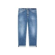 Dondup Löst Sittande Denim Jeans Medium Tvätt Blue, Dam