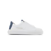 Alexander Smith Vita Lädersneakers med Blå Häl White, Herr