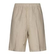 120% Lino Beige Linne Shorts Beige, Herr