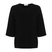 Soaked in Luxury Svart Pullover Stickad Slindianna Stil Black, Dam