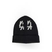 44 Label Group Svart Hål Beanie i Techno Ull Black, Herr