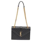 Yves Saint Laurent Vintage Pre-owned Laeder axelremsvskor Black, Dam