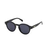 Zadig & Voltaire Svart Rök Solglasögon Shiny Black Black, Unisex