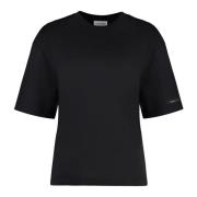 Calvin Klein Ribbad crew-neck T-shirt Black, Dam