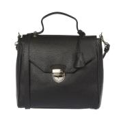 Trussardi Präglad Läder Elegans Handväska Black, Unisex