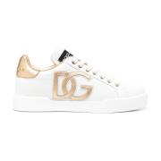 Dolce & Gabbana Klassisk Vit Guld Sneaker White, Dam