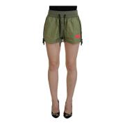 Dsquared2 Army Green Bomull Dragsko Shorts Green, Dam