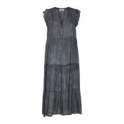 Co'Couture Kall färg S/S golvlång klänning mörkgrå Black, Dam
