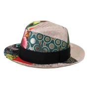 Dolce & Gabbana Patchwork Fedora Cap Multicolor Chic Multicolor, Dam