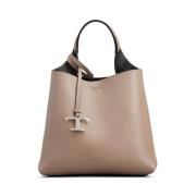 Tod's Strukturerad Läder Axelväska Beige, Dam