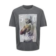 Only & Sons Casual Bomull T-shirt för Män Gray, Herr