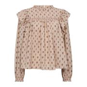 Co'Couture Directioncc Frill Blouse 144-Nude Multicolor, Dam