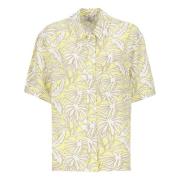 Woolrich Gul Viskos Skjorta med Sunny Lemon Flower Print Multicolor, D...