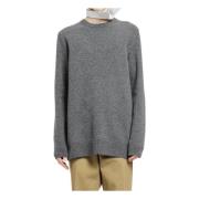 Maison Margiela Grå Crewneck Tröja med Stiliga Detaljer Gray, Herr