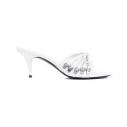 Balenciaga Vit Silver Cagole Sandal Gray, Dam