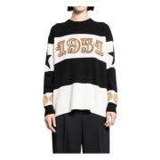 Max Mara Grafisk Randig Stickad Crewneck Tröja Multicolor, Dam