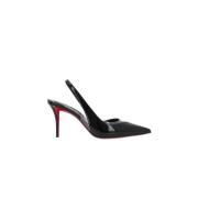 Christian Louboutin Svart Patentkalvskinn PVC Klackar Black, Dam