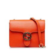 Gucci Vintage Pre-owned Laeder crossbodyvskor Orange, Dam