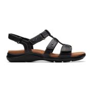 Clarks Strappy Sandal Kitly Step Black, Dam